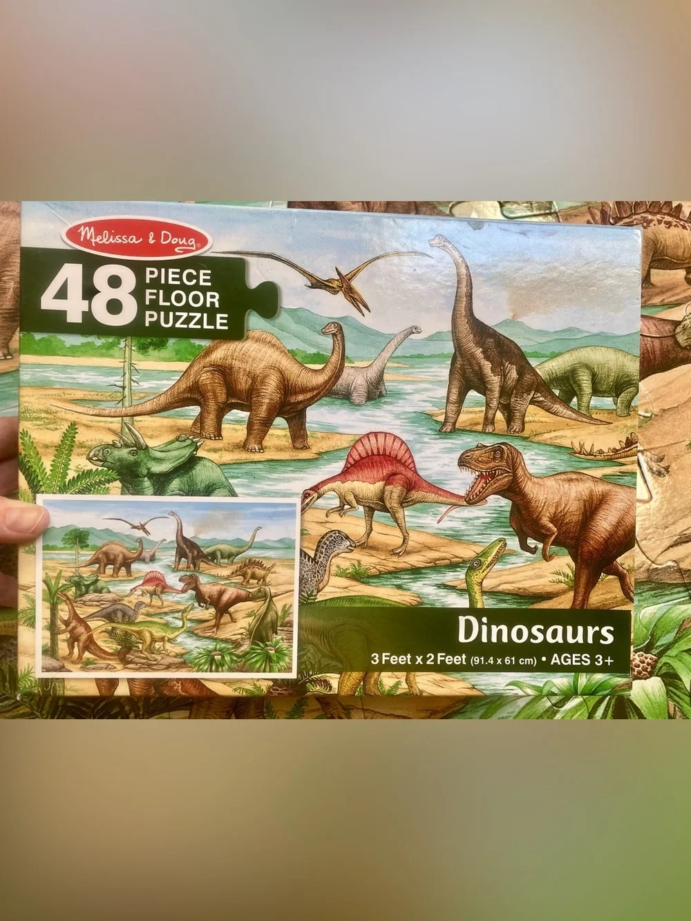 Melissa & Doug Dinosaurs Puzzle, 48 Piece Large Floor Puzzle, Like New
